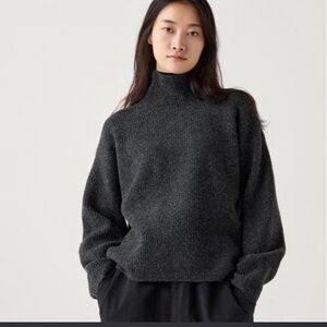 Charcoal Mock Neck Women's Sweater